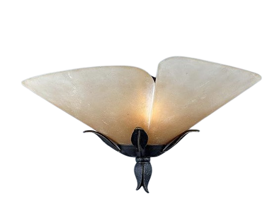 Quoizel Yuma wall sconce in Imperial Bronze with wrought-iron leaf detailing