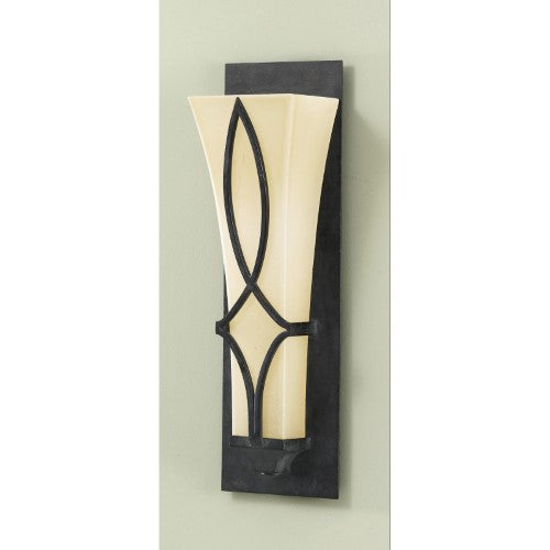 Murray Feiss King's Table WB1349AF sconce with a tall cream shade and dark pointed-loop metalwork