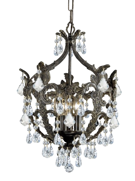 Crystorama Legacy 5 Light Mini Chandelier in English Bronze with Clear Hand Cut Crystal