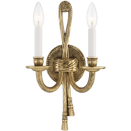 Crystorama Arlington 2-Light Wall Sconce – Olde Brass, 8" W X 15" H