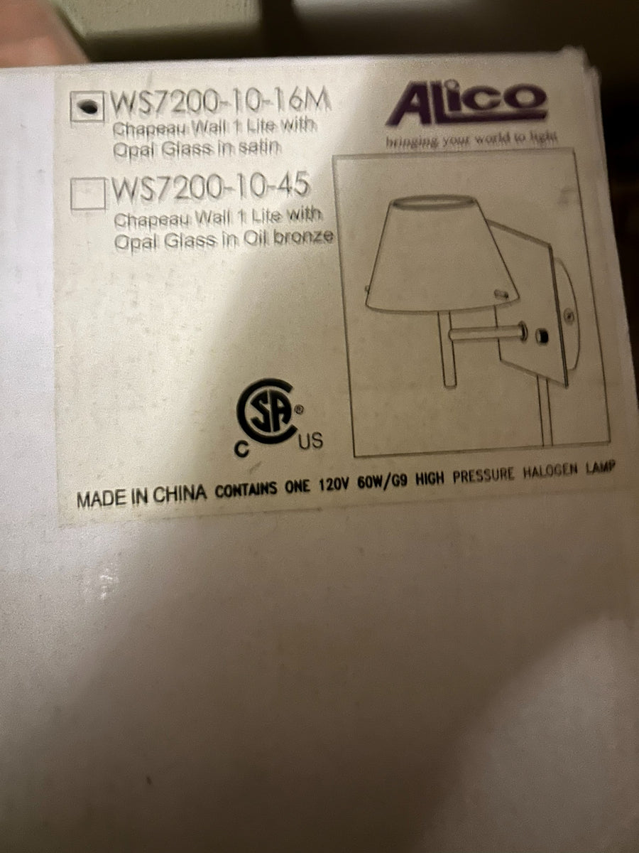 Alico Chapeau WS7200-10-16M carton label