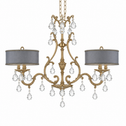Studio rendering of American Brass & Crystal Chateau IL9662 in Light Bronze Satin with Slate Softback shades