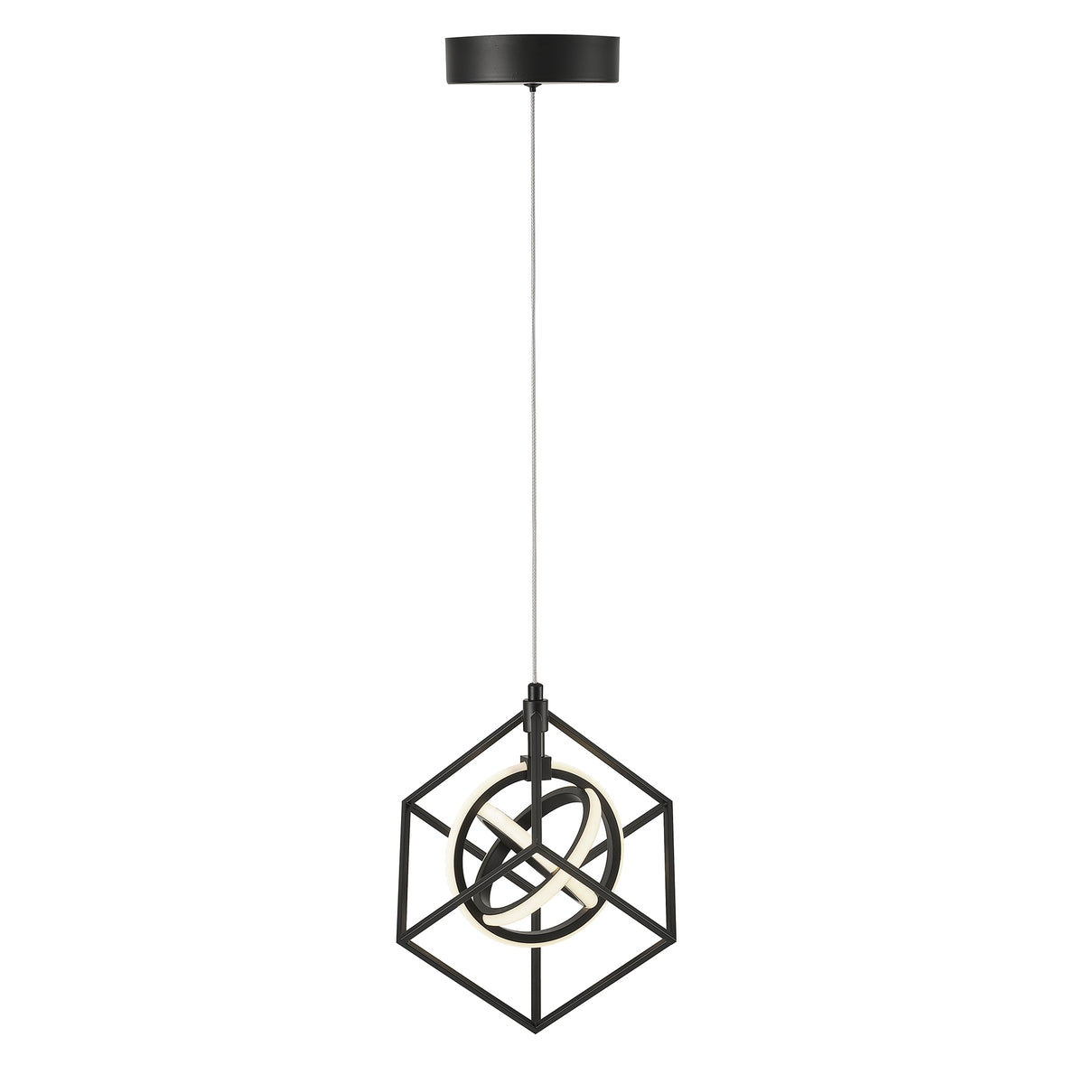 Alternate studio view of the Artcraft Tulip cube-and-ring pendant