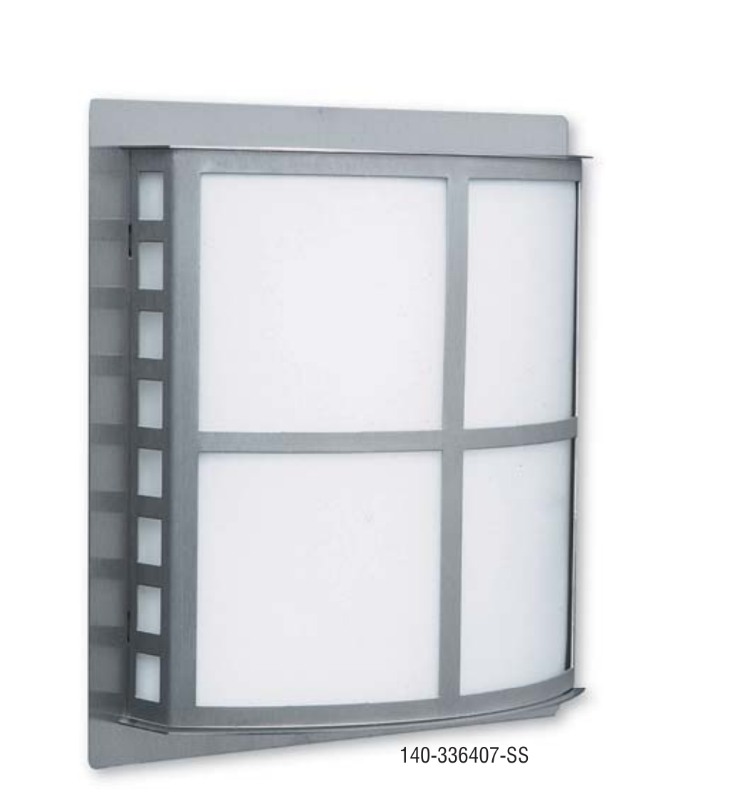 Besa Lighting 140 Series opal glass outdoor wall sconce shown in the catalog Stainless Steel finish