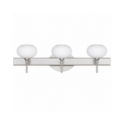 Besa Lasso 3WR-561207-CR three-light Chrome vanity light with handcrafted opal glass shades