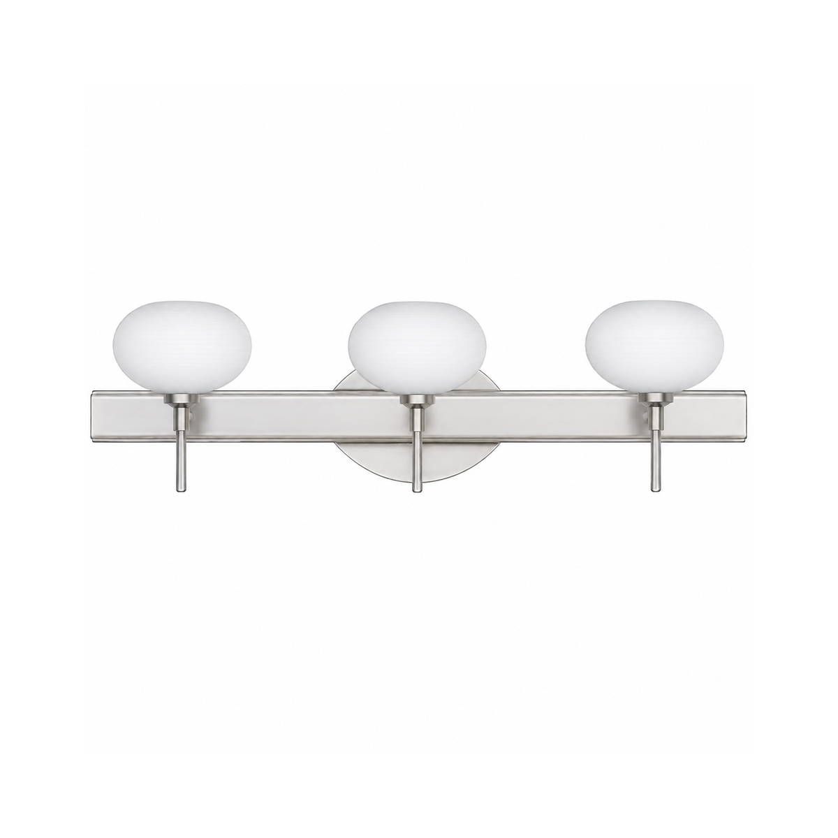 Besa Lasso 3WR-561207-CR three-light Chrome vanity light with handcrafted opal glass shades