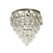 Stone Lighting Borealis ceiling light with descending clear faceted drops beneath a Polished Nickel band