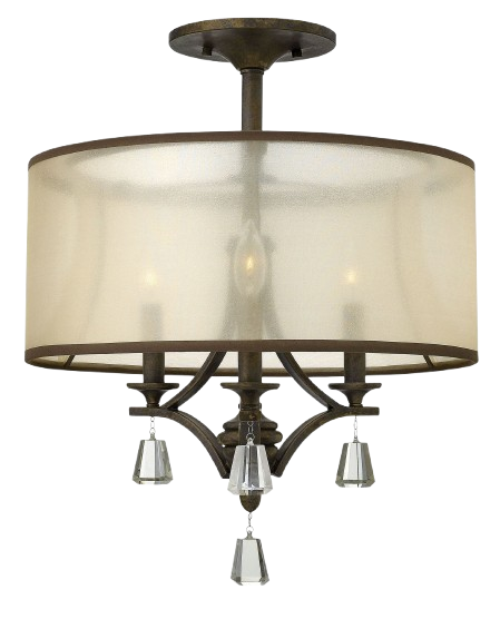 Fredrick Ramond Mime Collection 3-Light Drum Chandelier – 1 Tier