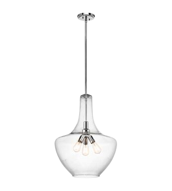 Kichler Everly Three Light Chrome Pendant Ceiling Light