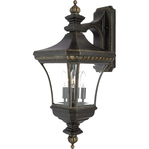 Quoizel Devon Large 3-Light Traditional Outdoor Wall Lantern In Imperial Bronze