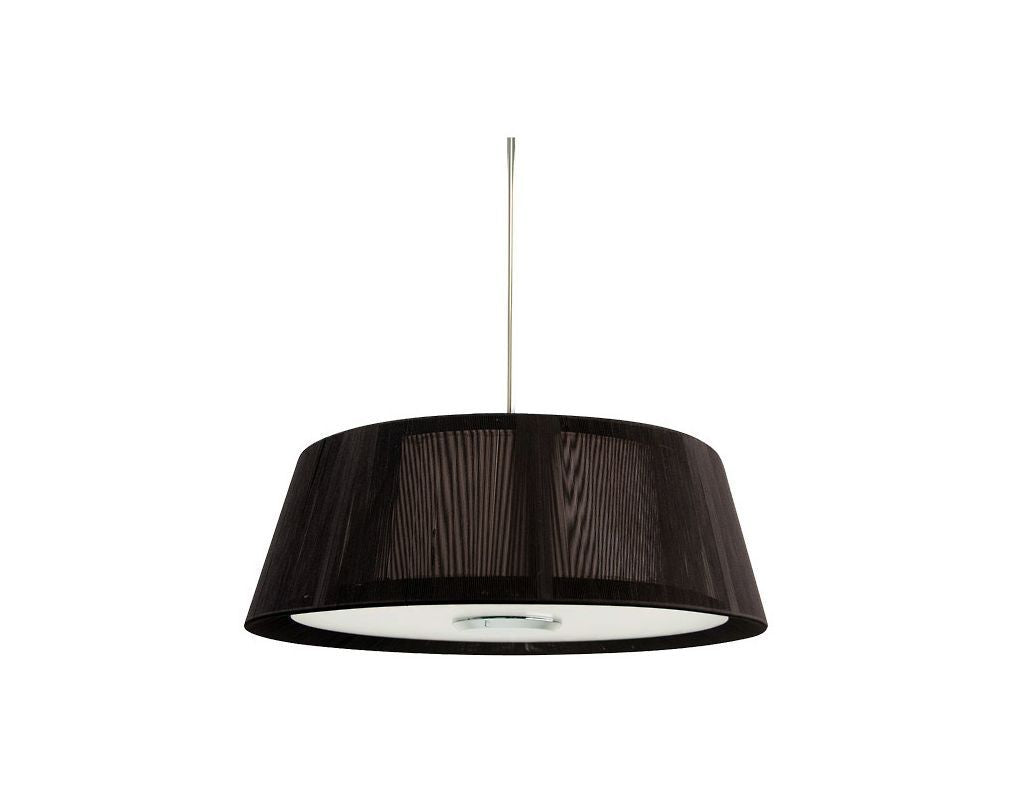 DVI Lighting Kensington DVP13416CH-CST chrome pendant with dark chocolate string shade