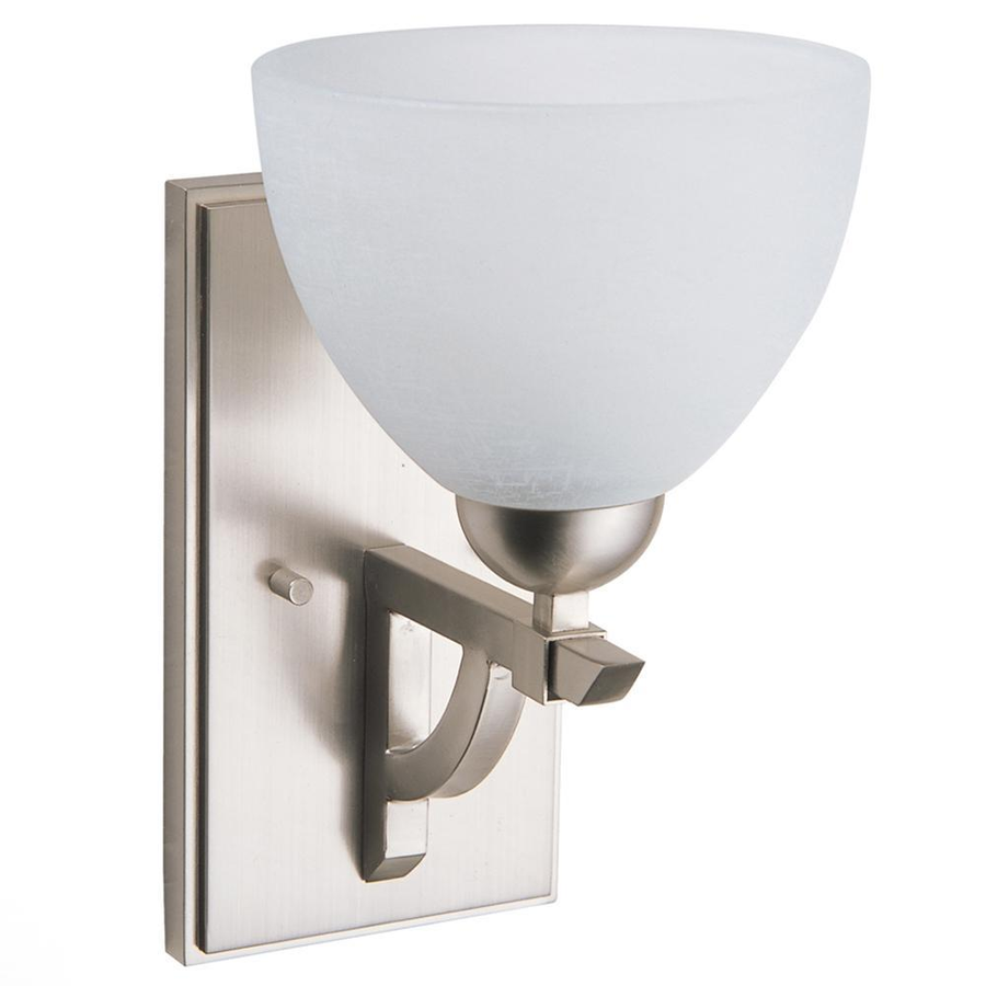 DVI Key West wall sconce with a White Linen glass bowl and Satin Nickel arm