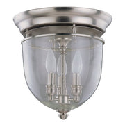DVI Lighting Escarpment DVP3032CH three-light semi-flush ceiling fixture in Chrome with clear seeded glass