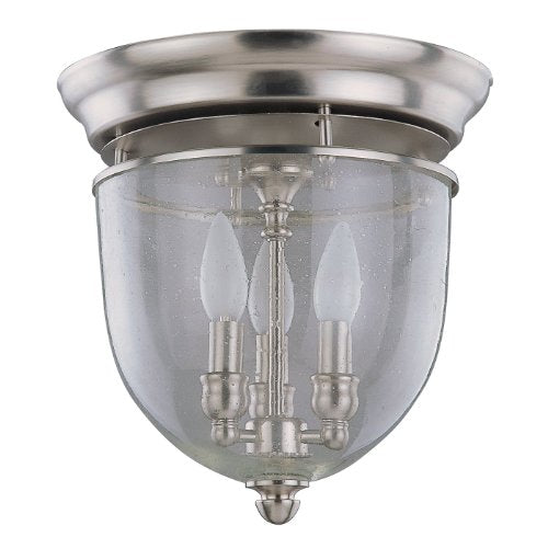 DVI Lighting Escarpment DVP3032CH three-light semi-flush ceiling fixture in Chrome with clear seeded glass