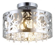 DVI Lighting Woodstock DVP14711CH-CRY Chrome three-light semi-flush with clear crystal