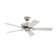 Kendal Builder’s Choice 42-inch ceiling fan in satin nickel with five reversible silver and white blades
