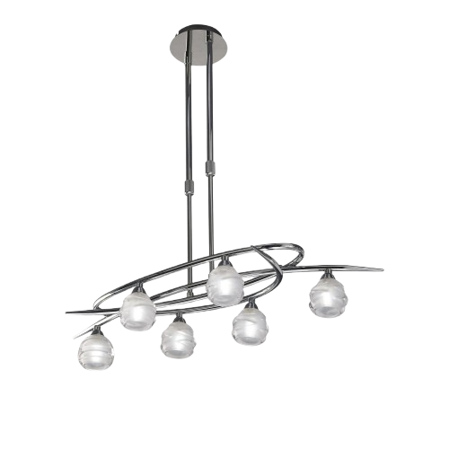 Mantra Loop 6-Light Semi-Flush Convertible Ceiling Light – Polished Chrome