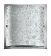Hinkley Daphne Chrome wall sconce with curved bubble-textured glass