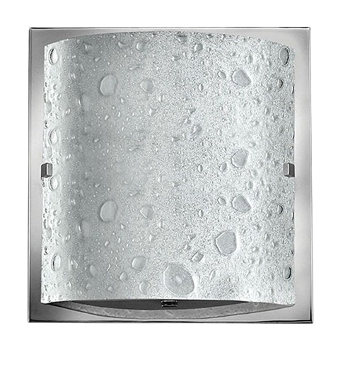 Hinkley Daphne Chrome wall sconce with curved bubble-textured glass