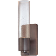 Minka George Kovacs One Light Sable Bronze Patina Clear Seeded Glass Wall Light — P970-647