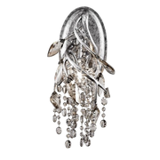 Golden Autumn Twilight 9903-WSCMSI silver wall sconce with leaf accents and cascading beads