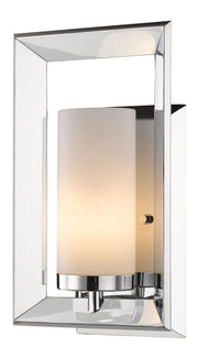 Golden Lighting Smyth II 2074-BA1 CH chrome bath wall sconce left angle