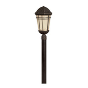 Second view of the Olde Bronze Buckley lantern with its domed cap and display post