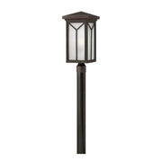 Full view of the Hinkley Drake geometric post lantern and pictured pole