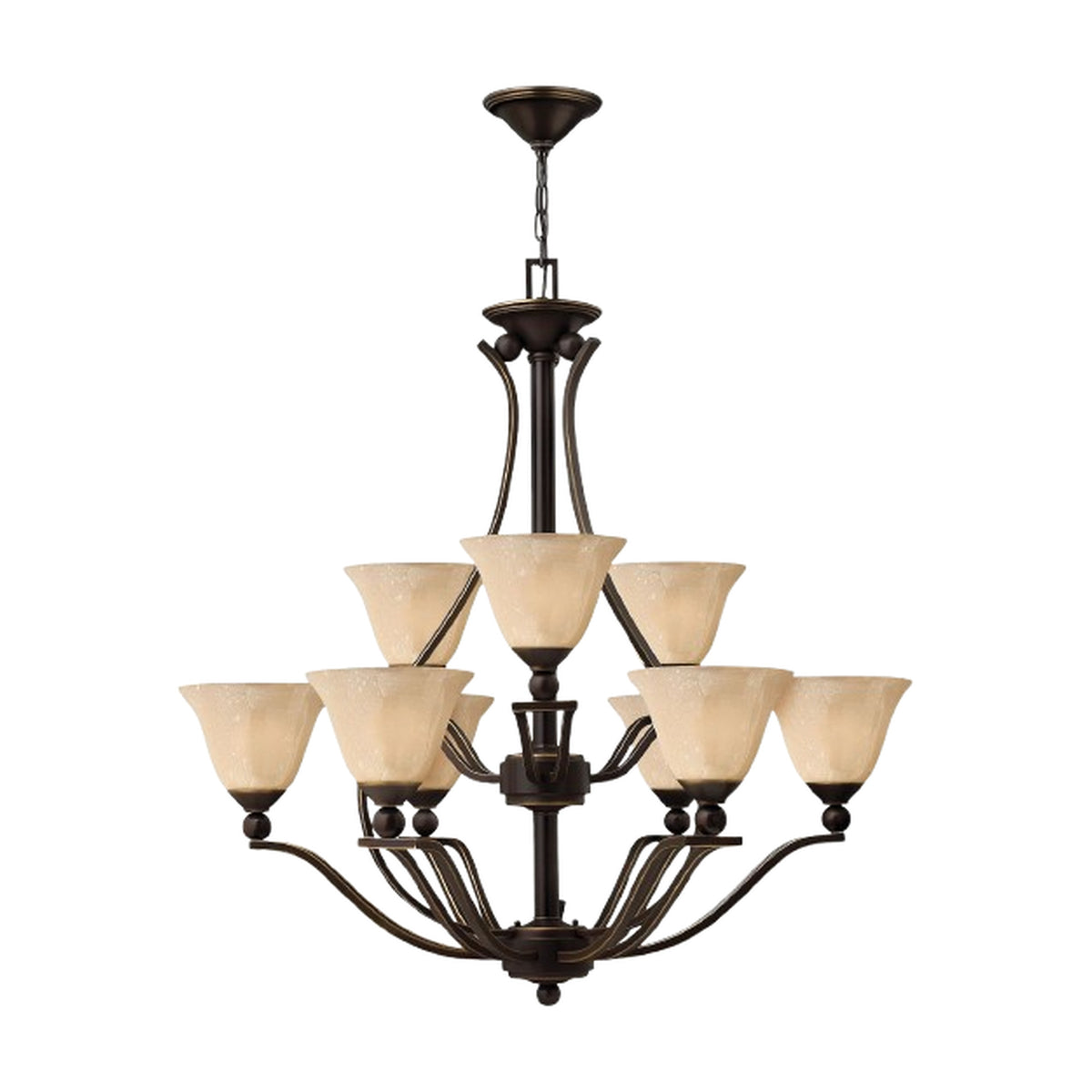 Hinkley Bolla 9-Light Two-Tier Chandelier – Olde Bronze — 4657OB