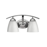 Devon vanity light with a curved Chrome bar and oval backplate