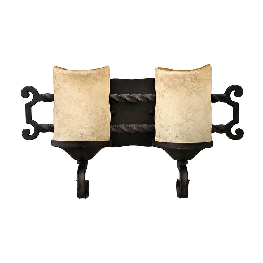 Hinkley Casa Two-Light Bath Vanity Light In Olde Black With Clear Seedy Glass — 5542OL