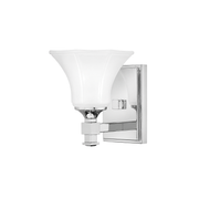 Hinkley Abbie chrome wall sconce with a flared shade and stepped rectangular details