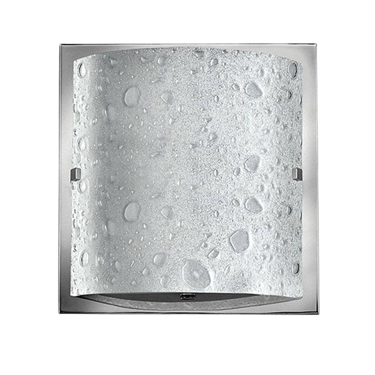 Front view of the Daphne wall sconce and its textured glass panel