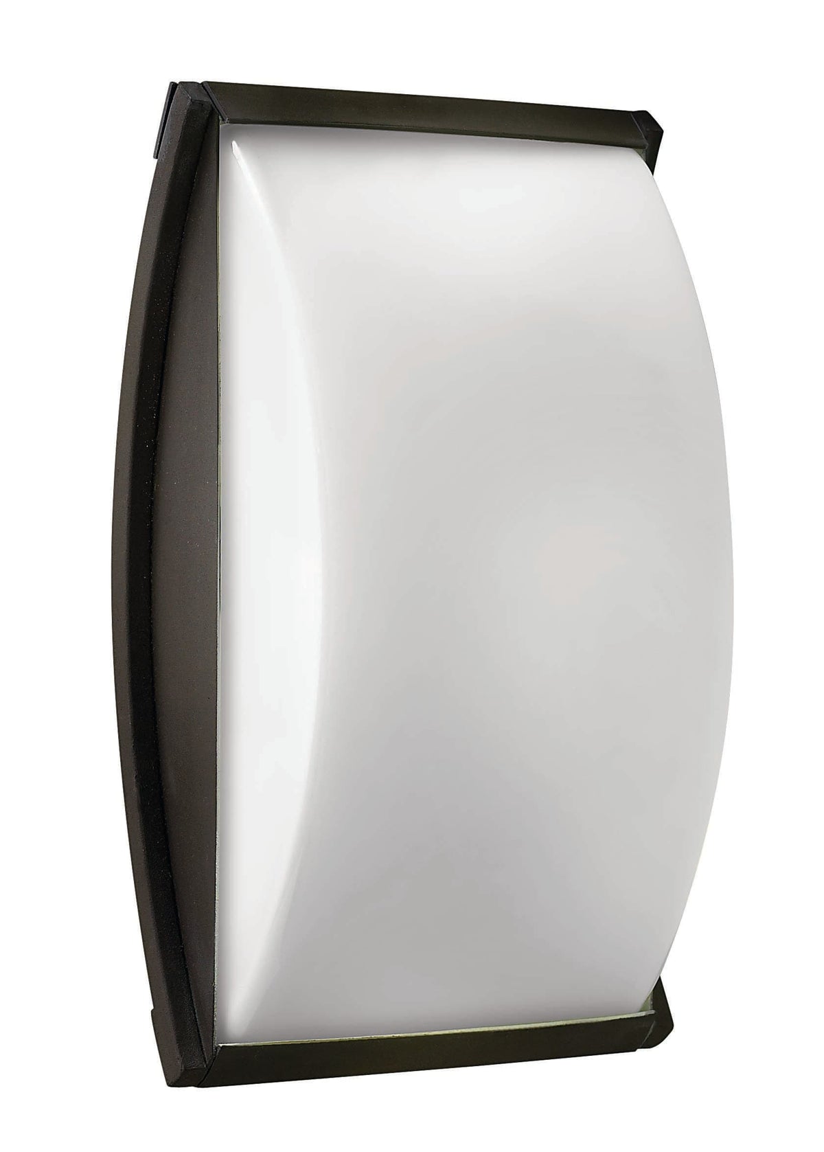 Hinkley Atlantis wall sconce with a bowed pale diffuser and slim bronze frame