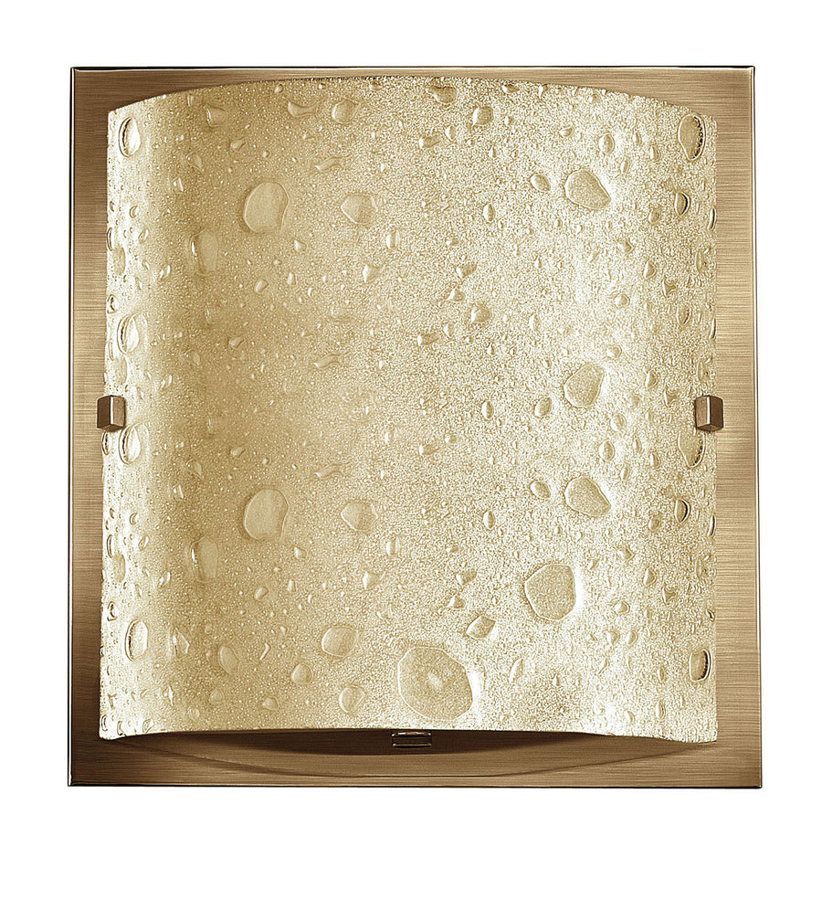 Hinkley Daphne 5920BR wall sconce with curved amber bubble glass and a Brushed Bronze backplate.