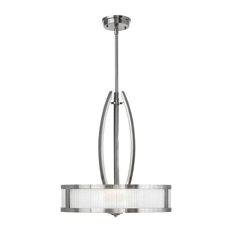 Hinkley Meridian 3872BN Brushed Nickel three-light stem-hung pendant