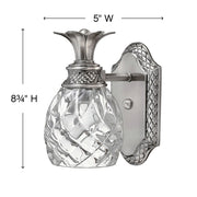Dimension drawing of the Hinkley Plantation pineapple-shaped wall sconce