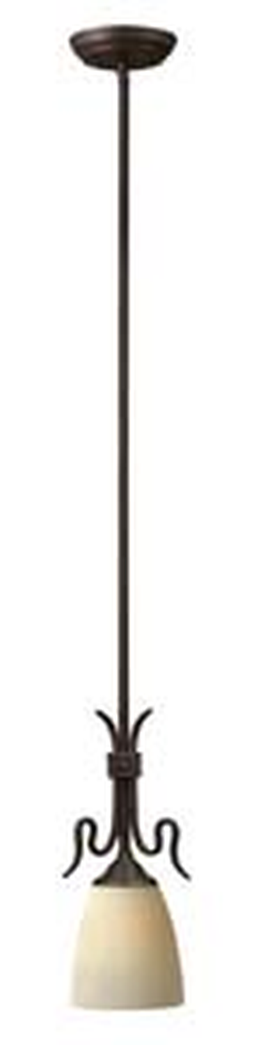 Hinkley Salem 4227BW Brownstone mini pendant with Piastra glass