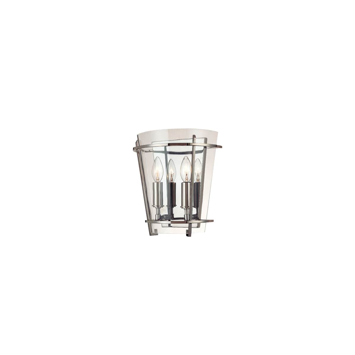Hudson Valley Fairview 9002-BN Black Nickel wall sconce with a tapered transparent surround and candle-style lights