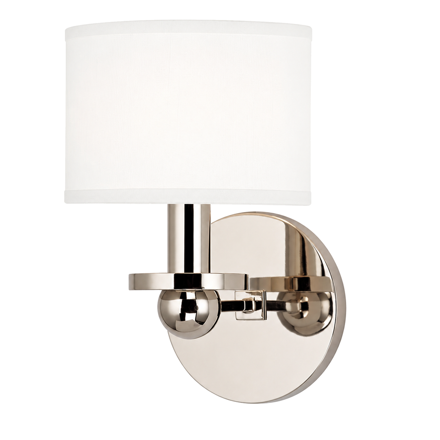 Hudson Valley Warm Modern One Light Kirkwood Wall Sconce — 1511-PN-WS