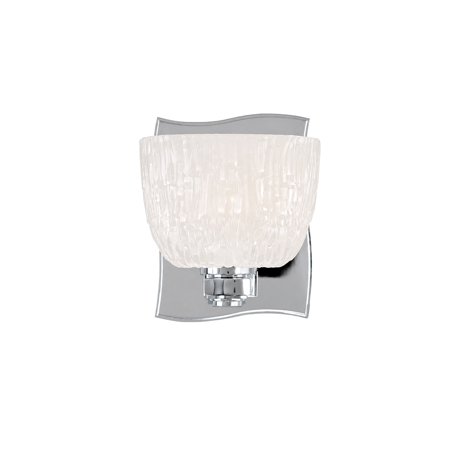 Hudson Valley Cove Neck chrome sconce with a rounded textured shade