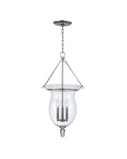 Hudson Valley Ulster 842-PN three-light pendant in Polished Nickel with clear glass