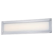 George Kovacs Framed chrome bath light with a horizontal white panel and rectangular metal border.