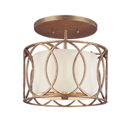 Troy Sausalito semi-flush light with intersecting oval lattice