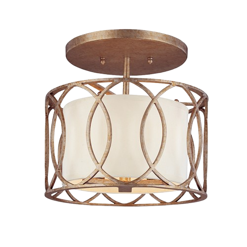 Troy Lighting Sausalito 3-Light Semi-Flush Mount In Silver Gold