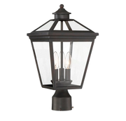 Savoy House Ellijay bronze post lantern with three candle-style lights