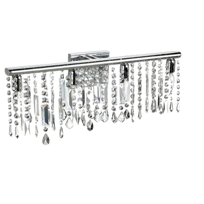 Dainolite 4 Light Crystal Vanity, Polished Chrome Finish