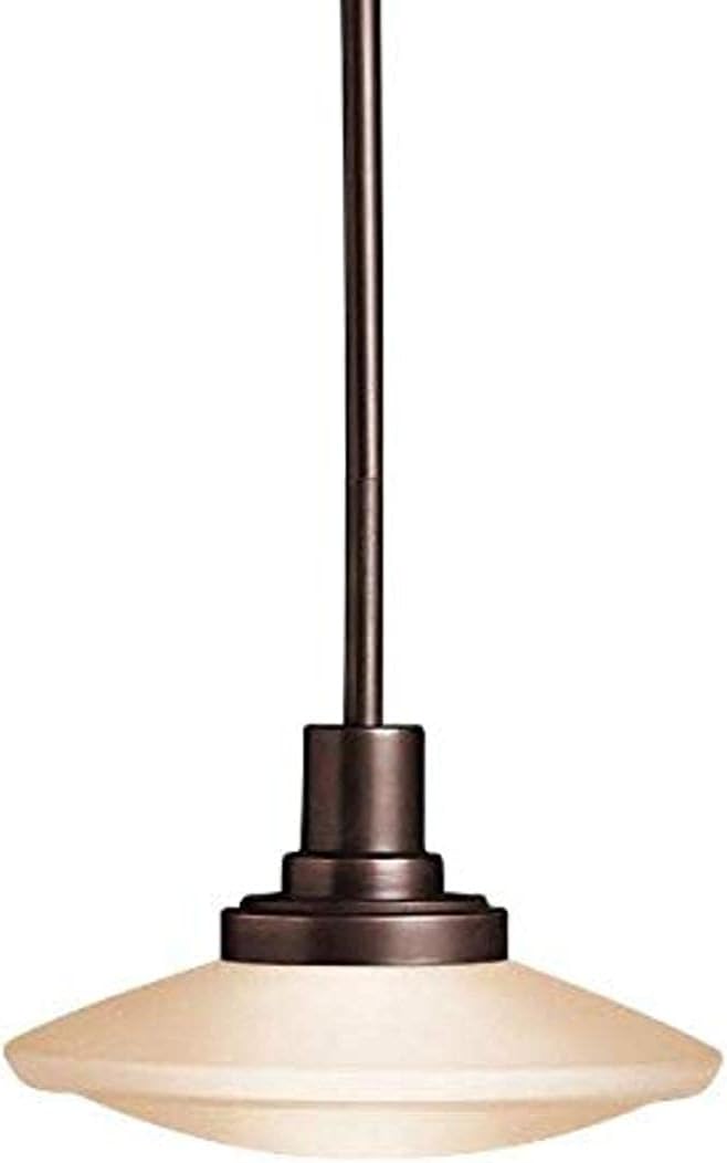 Kichler Structures 2655OZ convertible mini pendant in Olde Bronze with Light Umber glass