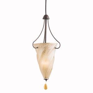 Kichler 3259TZG one-light mini pendant in Tannery Bronze with Gold Accent
