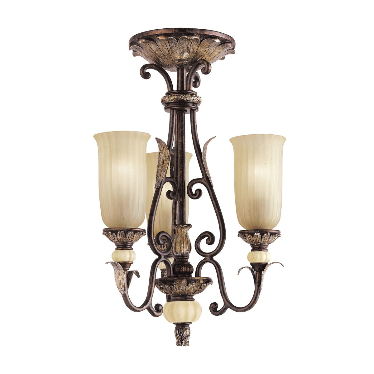 Kichler 3415BKZ Chesley shown as a semi-flush ceiling light
